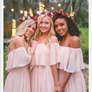 Abigail Blush Chiffon Long Boho evening dress